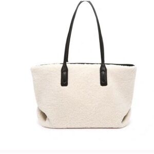Crown Vintage Cream Tote with Black Straps